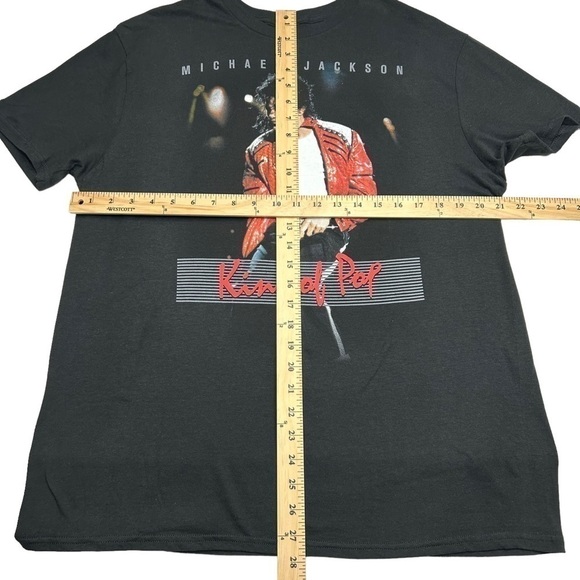 Michael Jackson Mens T-Shirt Graphic Logo King of Pop Black Size Large - Picture 7 of 7